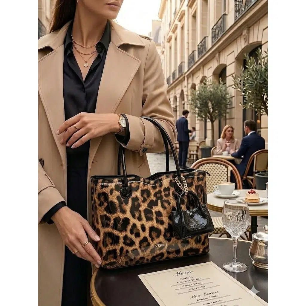 ŞIK MİNİK CÜZDAN DETAYLI EL VE OMUZ ÇANTASI - MODEL 3124 - LEOPAR
