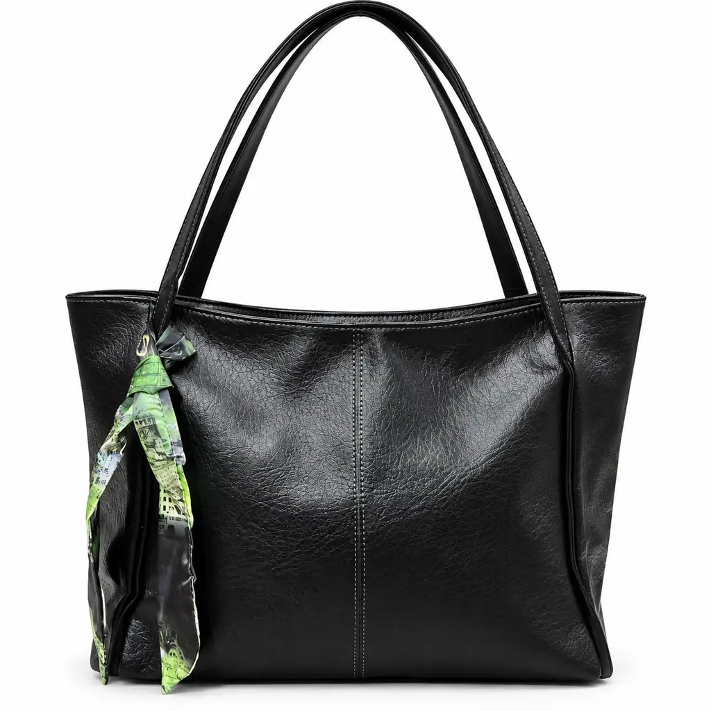 Kadın Fularlı Fermuarlı Kapamalı Shopper El Ve Omuz Çantası